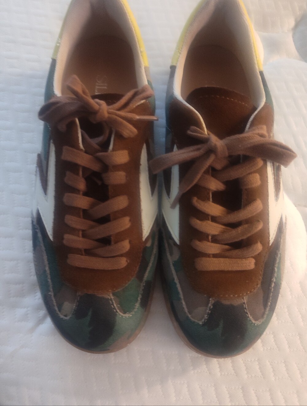 Silent D Brown Suede & Leather Camo  Women's Casual Sneakers. Only Worn 2 Times